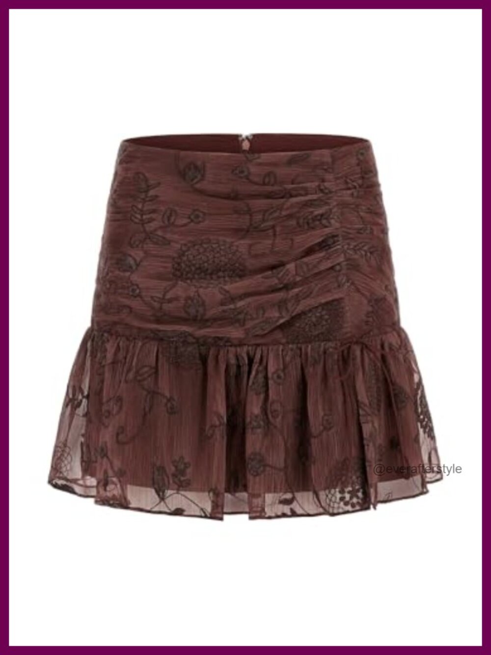 High Rise Fitted Mini Skirt with Tie Scrunch Ruffle Detail Women's